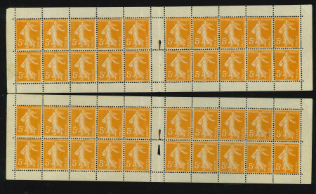 Stamp of France » Carnets Timbres de Carnet : 1922, Semeuse 5cts orange YT n°