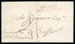 Stamp of Ireland » Pre-Stamp Postal History » Independant Post Office Period - 1784-1831 1796 (8.2) Folded letter sheet from New York to Belfast,