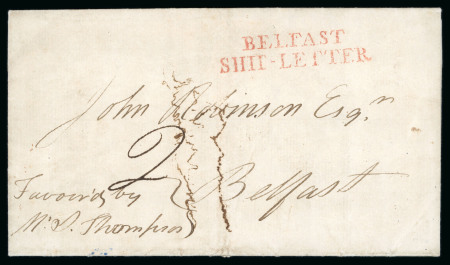 Stamp of Ireland » Pre-Stamp Postal History » Independant Post Office Period - 1784-1831 1796 (8.2) Folded letter sheet from New York to Belfast,