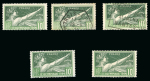 Stamp of France » Variétés et curiosités 1924, JO de 1924 Y&T n°183, trois timbres avec variété