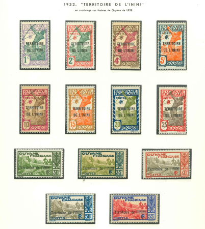 Stamp of Colonies françaises » Inini Inini : 1932-1944, territoire complet poste et fins