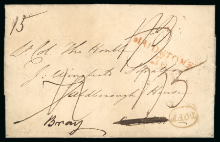 Stamp of Ireland » Pre-Stamp Postal History » Independant Post Office Period - 1784-1831 1813 (7.7) Folded letter sheet from Maidstone, to Dublin