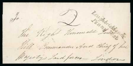 Stamp of Ireland » Pre-Stamp Postal History » Local Post Period - 1773-1840 1840 (13.3) Prepaid folded letter sheet from Loughbrickland