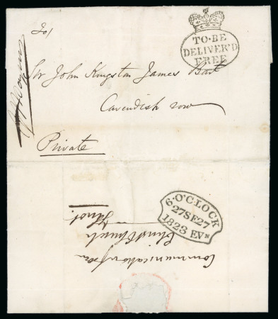 Stamp of Ireland » Pre-Stamp Postal History » Local Post Period - 1773-1840 1823 (27.9) Printed folded letter sheet of the Friendly
