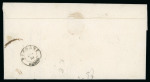 Stamp of Romania » 1866-67 Prince Carol I - Coloured Papers 1866 20 parale black on thin pale rose paper top marginal vertical pair cancelled by RAMNIC.SARAT on cover