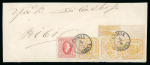 Stamp of Romania » United Principalities 1862-1864 Forgeries: Bisect + 3 x 3 pa. (1864) + 20 pa. Cuza on piece, cancelled with a forged "ROMAN MOLDOVA" postmark