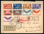 Stamp of Switzerland / Schweiz » Flugpost » Flugbriefe 1924 (18.7), Brief von Basel nach Düsseldorf frankiert mit vollständiger Flugpostausgabe von 1923-24