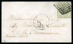Stamp of Switzerland / Schweiz » Kantonalmarken » Genf 1851, Genfer Ganzschachenauschnitt auf Brief von Genf nach La Saconnerie