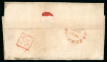 Stamp of Ireland » Pre-Stamp Postal History » Unified Post Period - 1827-1839 1838 (12.3) cover to  Commander in Chief Dublin with the extremely rare usage of the dotted oval ALPHABET / G*P*O/* of Dublin in red