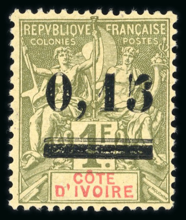 Stamp of Colonies françaises » Côte-d'Ivoire Côte-d'Ivoire : 1904, Y&T n°20 neuf * MH, superbe variété