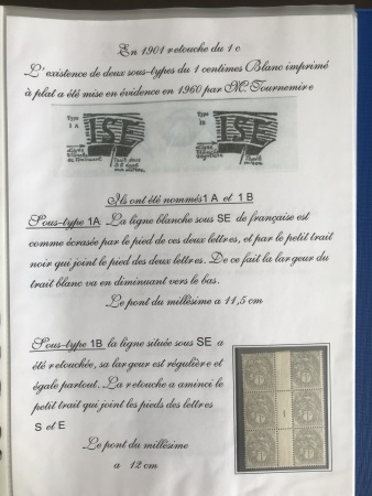 Stamp of France » Collections 1900-1932, collection des timbres au type Blanc en