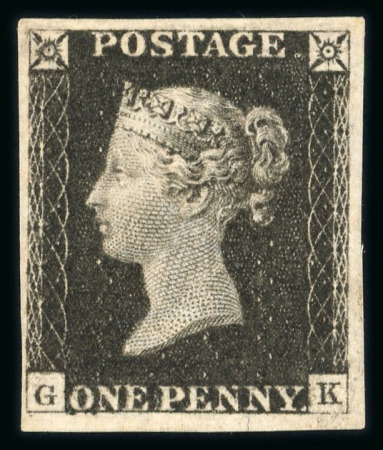 Stamp of Great Britain » 1840 1d Black and 1d Red plates 1a to 11 1840 1d black pl.1b GK with four margins, unused