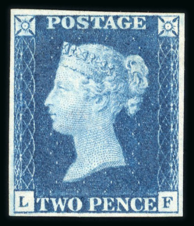 Stamp of Great Britain » 1840 2d Blue (ordered by plate number) 1840 2d blue pl.1 LF with four good margins, unused