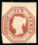 Stamp of Great Britain » 1847-54 Embossed 1847-54 10d brown unused, part o.g.