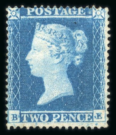 Stamp of Great Britain » 1854-70 Perforated Line Engraved 1854-57 2d pale blue pl.4 BE unused