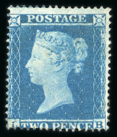 Stamp of Great Britain » 1854-70 Perforated Line Engraved 1854-57 2d blue pl.5 unused with traces of gum