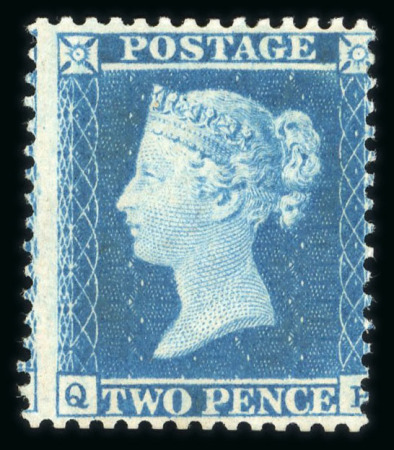 Stamp of Great Britain » 1854-70 Perforated Line Engraved 1854-57 2d blue pl.4 mint with part o.g.