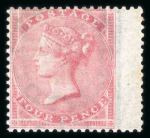 Stamp of Great Britain » 1855-1900 Surface Printed » 1855-57 No Corner Letters 1855-57 wmk Large Garter 4d rose-carmine mint