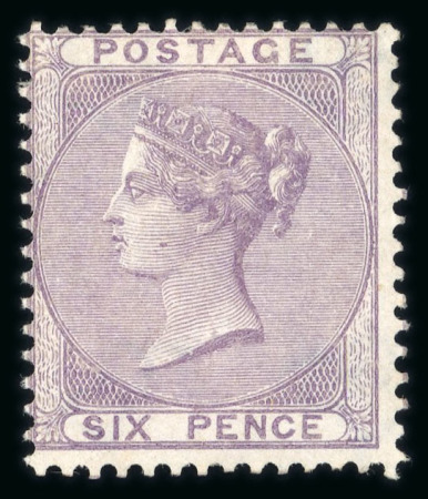 Stamp of Great Britain » 1855-1900 Surface Printed » 1855-57 No Corner Letters 1857 wmk Emblems 6d lilac mint, a fine example
