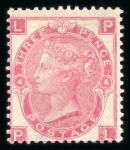 Stamp of Great Britain » 1855-1900 Surface Printed » 1862-64 Small Uncoloured Corner Letters 1865-67 wmk Emblems 3d rose Pl.4 PL mint