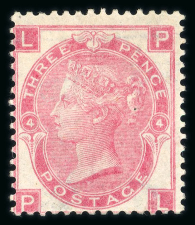 Stamp of Great Britain » 1855-1900 Surface Printed » 1862-64 Small Uncoloured Corner Letters 1865-67 wmk Emblems 3d rose Pl.4 PL mint