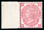 Stamp of Great Britain » 1855-1900 Surface Printed » 1867-80 Large Uncoloured Corner Letters, Wmk Spray of Rose 1867-80 wmk Spray 3d rose pl.6 NA marginal mint, fresh