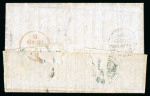 Stamp of Ireland » Transatlantic Mail to, from and via Ireland 1849 (7.6) Folded entire from Old Chester, Pennsylvania,