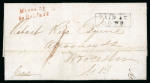 Stamp of Ireland » Pre-Stamp Postal History » Postal Reform Period 1840 (23.2) Folded entire from Downpatrick to Worcester,
