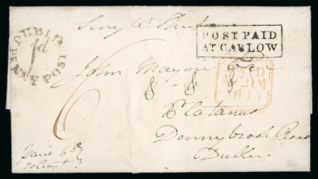 Stamp of Ireland » Pre-Stamp Postal History » Unified Post Period - 1827-1839 1835 (20.8) Folded entire from Spring Hill, Carlow