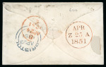 Stamp of Ireland » GB Used In Ireland 1851 (23.4) Envelope from Bristol to Edinburgh, franked 1d red imperforate with convex MISSENT / TO / DUBLIN hs