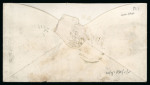 Stamp of Ireland » Transatlantic Mail to, from and via Ireland 1857 (16.7) Envelope from the USA with clear strike of the unframed circular all in one AMERICAN MAIL / AU.3 / 1857 / 1/- Dublin charge