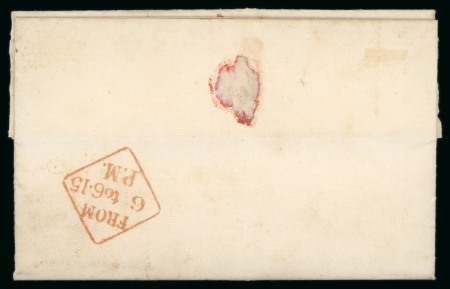 Stamp of Ireland » GB Used In Ireland 1850 (25.2) Folded entire from Dublin to Cadiz, Spain,