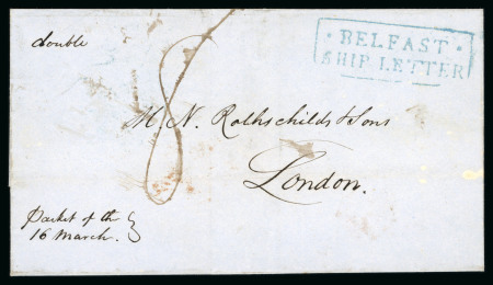 Stamp of Ireland » GB Used In Ireland 1840 (13.3) Folded entire to London showing the distinctive