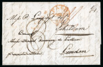 Stamp of Ireland » GB Used In Ireland 1843 (30.1) Folded entire from New York to London,