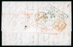 Stamp of Ireland » GB Used In Ireland 1843 (30.1) Folded entire from New York to London,