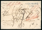 Stamp of Ireland » Pre-Stamp Postal History » Independant Post Office Period - 1784-1831 1822 (17.4) Folded entire sent from New York via Kenmare