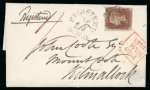 Stamp of Ireland » GB Used In Ireland 1843 (6.10) Folded entire from Mallow, Co. Cork with unframed horseshoe REGISTER'D/No218/DUBLIN alongside