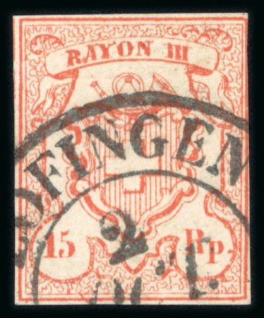 Stamp of Switzerland / Schweiz » Rayonmarken » Rayon III, kleine Ziffer (Rp.) Rayon III kleine Wertziffern, Type, Gruppe ML II,  sauber entwertet mit klar aufgesetztem grossen schwarzen Zweikreisstempel « ZOFINGEN 2 OCT… »