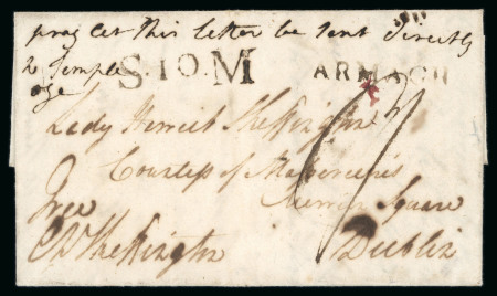 Stamp of Ireland » Pre-Stamp Postal History » Local Post Period - 1773-1840 1786 (10.9) Folded entire from Armagh to Dublin, sent