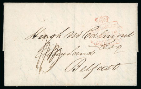 Stamp of Ireland » Pre-Stamp Postal History » Local Post Period - 1773-1840 1829 (2.1) Folded entire sent from Demerara, British