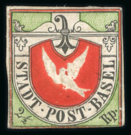 Stamp of Switzerland / Schweiz » Kantonalmarken » Basel Basler Taube in der unverausgabten grünen Auflage