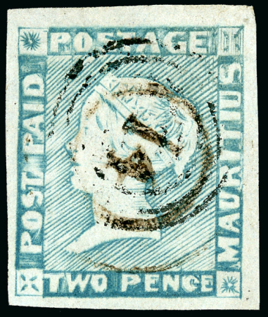 Stamp of Mauritius » 1848-59 Post Paid Issue » Worn Impressions (SG 16-22) 1848-59 Post Paid, worn impressions 2d. grey blue on