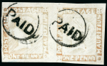 Stamp of Mauritius » 1848-59 Post Paid Issue » Latest Impressions (SG 23-25) 1859 1d red on yellowish paper
