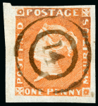Stamp of Mauritius » 1848-59 Post Paid Issue » Early Impressions (SG 6-9) 1d. orange-vermilion on grey paper, early impressions,