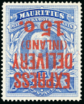 Stamp of Mauritius » Express Delivery Stamps Express delivery 1903-04 15. on 15c ultramarine, type E3 surcharge, variety surcharge inverted mint