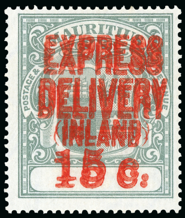 Stamp of Mauritius » Express Delivery Stamps Express delivery 1903-04 15c. grey green, type e3 surcharge