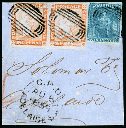 Stamp of Mauritius » 1848-59 Post Paid Issue » Worn Impressions (SG 16-22) 1848-59 Post Paid Issue, Worn Impressions, 1d. bright