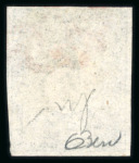 Stamp of Switzerland / Schweiz » Kantonalmarken » Zürich 1843, Zürich 6 mit hervortretenden senkrechten Unterdrucklinien,  leicht entwertet mit roter Zürcher Rosette (AW1)