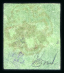 Stamp of Switzerland / Schweiz » Kantonalmarken » Genf 1848, grosser Adler dunkelgrün,  klar entwertet mit roter Genfer Rosette (AW4)