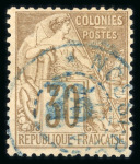 Stamp of Colonies françaises » Nossi-Bé Nossi-Bé : 1889, Y&T n° 5 oblitéré signé Brun et certificat